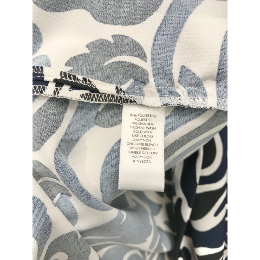 LOFT Shift Dress Women's Size M Long Sleeve Black White Navy Floral - Picture 8 of 8
